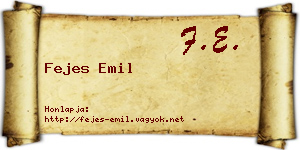 Fejes Emil névjegykártya