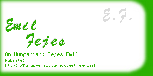 emil fejes business card